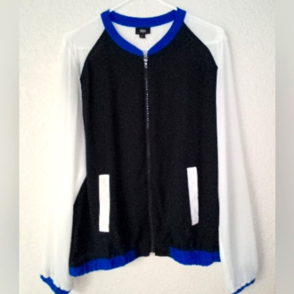 Mossimo XXL Black, White & Blue Blouse